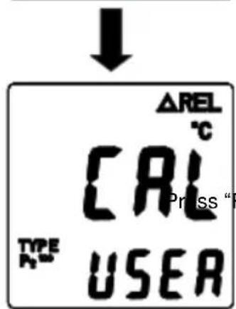 ΔREL °C CAL Press" TYPE USER