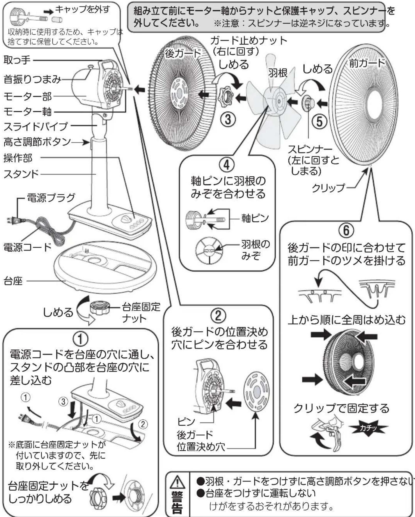 Yamazen YMT-K3011 - 各部の名称と組み立てかた - 1
