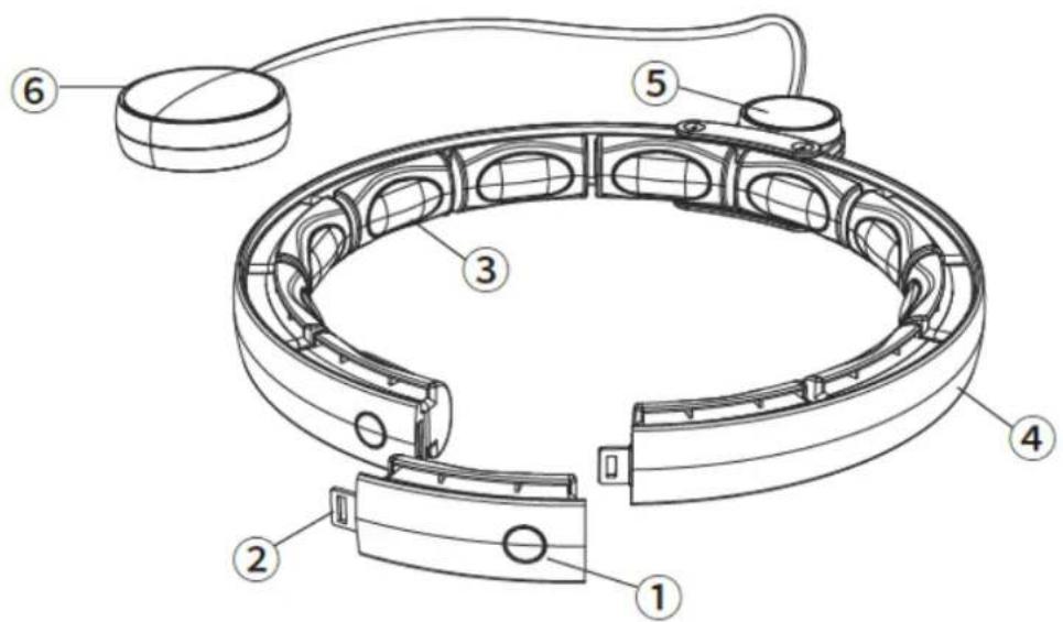 Technical diagram of a mechanical device with numbered components for identification