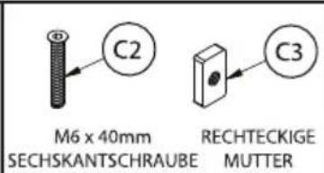 M6 x 40mm SECHSKANTSCHRAUBE RECHTECKIGE MUTTER