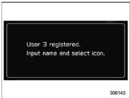 User 3 registered. Input name and select icon.