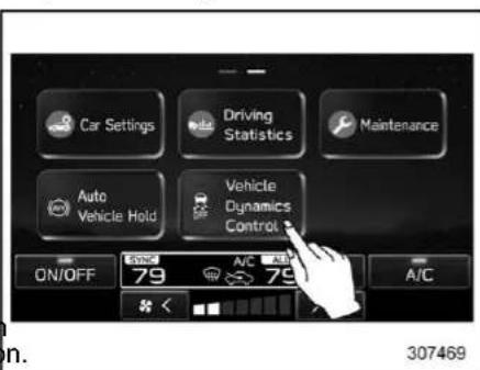 Car Settings Driving Statistics Maintenance Auto Vehicle Hold Vehicle Dynamics Control ON/OFF 79 A/C 79 A/C 307469