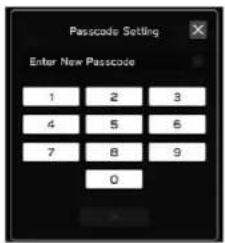 Passcode Setting Enter New Passcode 1 2 3 4 5 6 7 8 9 0