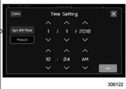 SACI Time Setting Sync With Phone 1 / 1 / 2018 Manual 12 : 24 AM OK 306122
