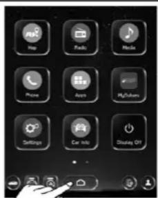 Map Radio Media Phone Apps MyColum Settings Car Info Display Off
