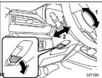 Diagram showing car seatbelt adjustment mechanism with numbered arrows and magnified inset view