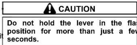 CAUTION Do not hold the lever in the flas position for more than just a fev seconds.