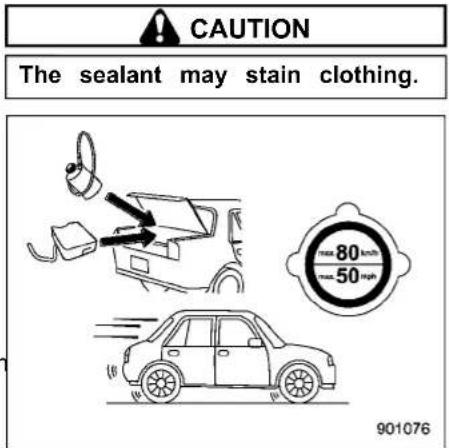 CAUTION The sealant may stain clothing. 80 50 901076