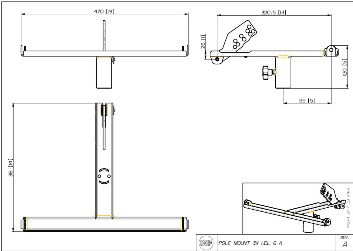 RCF Pole Mount Kit - PART NUMBER - 1