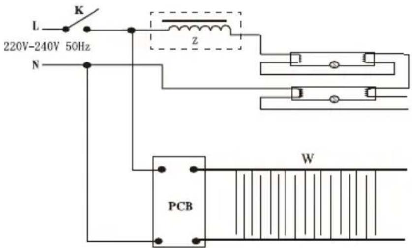 L K 220V-240V 50Hz N z PCB W