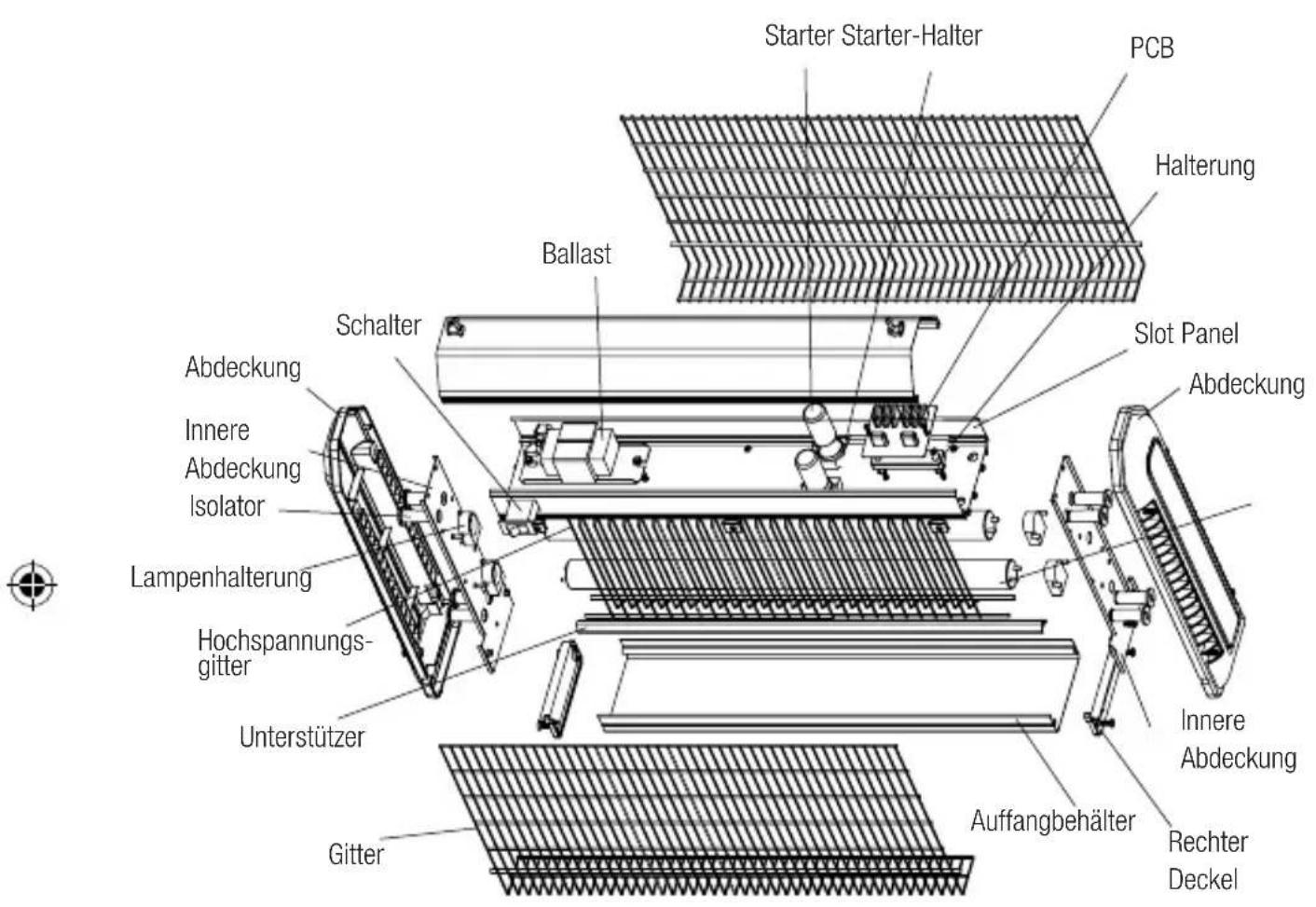 Starter Starter-Halter PCB Halterung Ballast Schalter Slot Panel Abdeckung Abdeckung Innere Abdeckung Isolator Lampenhalterung Hochspannungs- gitter Unterstützer Gitter Auffangbehälter Rechter Deckel Innere Abdeckung