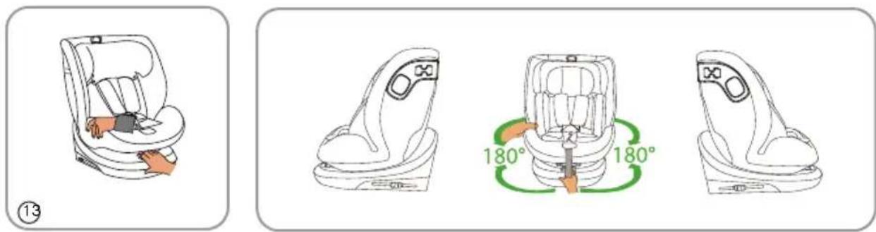 Caretero Azure I-Size - Obracanie siedzenia / Rotating the seat / Drehen des Sitzes - 1