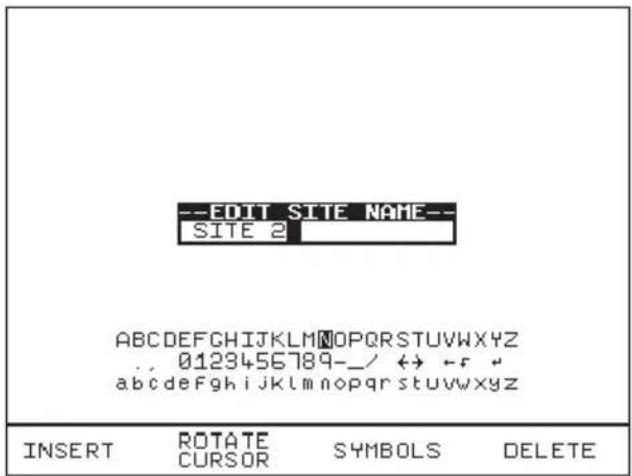 --EDIT SITE NAME-- SITE 2 ABCDEFGHIJKLMNOPQRSTUVWXYZ ., 0123456789-/_/ ↔ ↔ # abcdefghijklmnopqrstuvwxyz INSERT ROTATE SYMBOLS DELETE