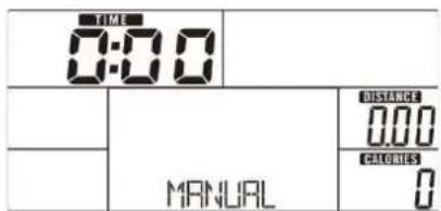 TIME 0:00 MANUAL DISTANCE 0.00 CALORIES 0