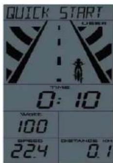 QUICK START TIME 0:10 WAGE: 100 SPEED 22.4 DISTANCE: 10K 0.1