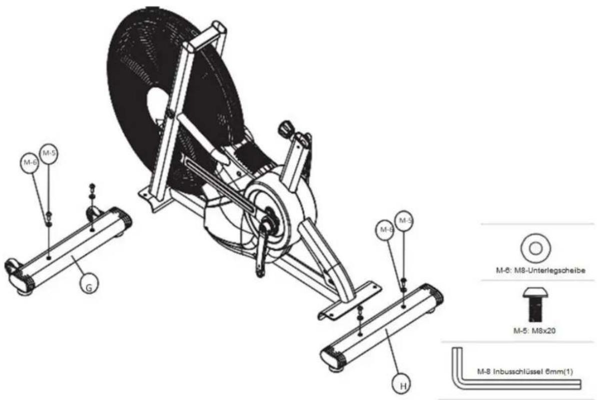 M-6 M-5 G M-6 M-5 M-6: M8-Unterlegscheibe M-5: M8x20 M-8 Inbusschlüssel 6mm(1)