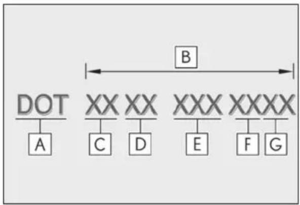 LEXUS LS 500h (2025) - Typical DOT and Tire Identification Number (TIN) - 1