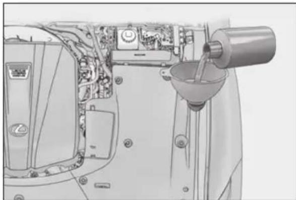 LEXUS LS 500h (2025) - Adding the washer fluid - 1