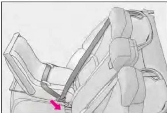 LEXUS LS 500h (2025) - Child restraint system fixed with a seat belt - 2