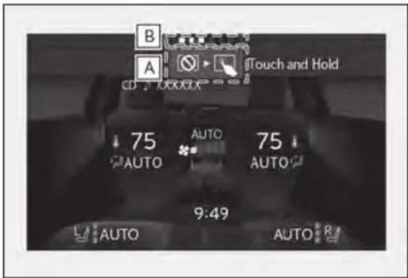 B A CD 7XXXXXX Touch and Hold ↓ 75 AUTO 75 ↓ AUTO AUTO 9:49 AUTO AUTO R