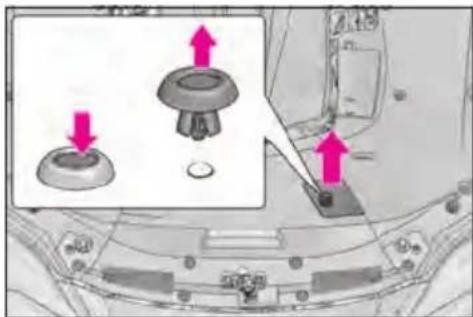 Diagram showing mechanical assembly with labeled components and directional arrows indicating movement or force