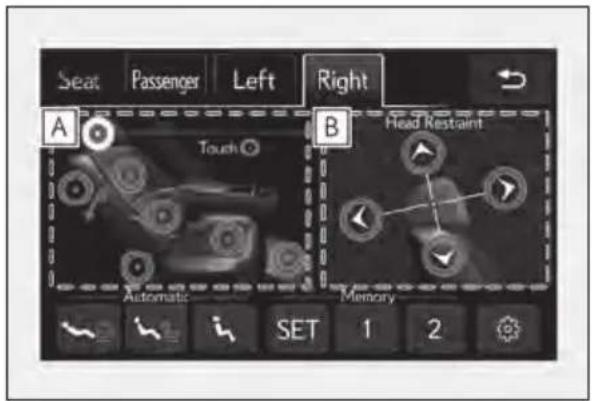 Seat Passenger Left Right A Touch B Head Restaint Automatic SET 1 2