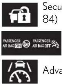 Secu 84) PASSenger AIR BAG ON PASSenger AIR BAG OFF /Adva