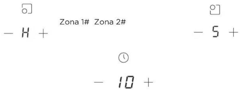 - H + Zona 1# Zona 2# - 5 + ① - 10 +