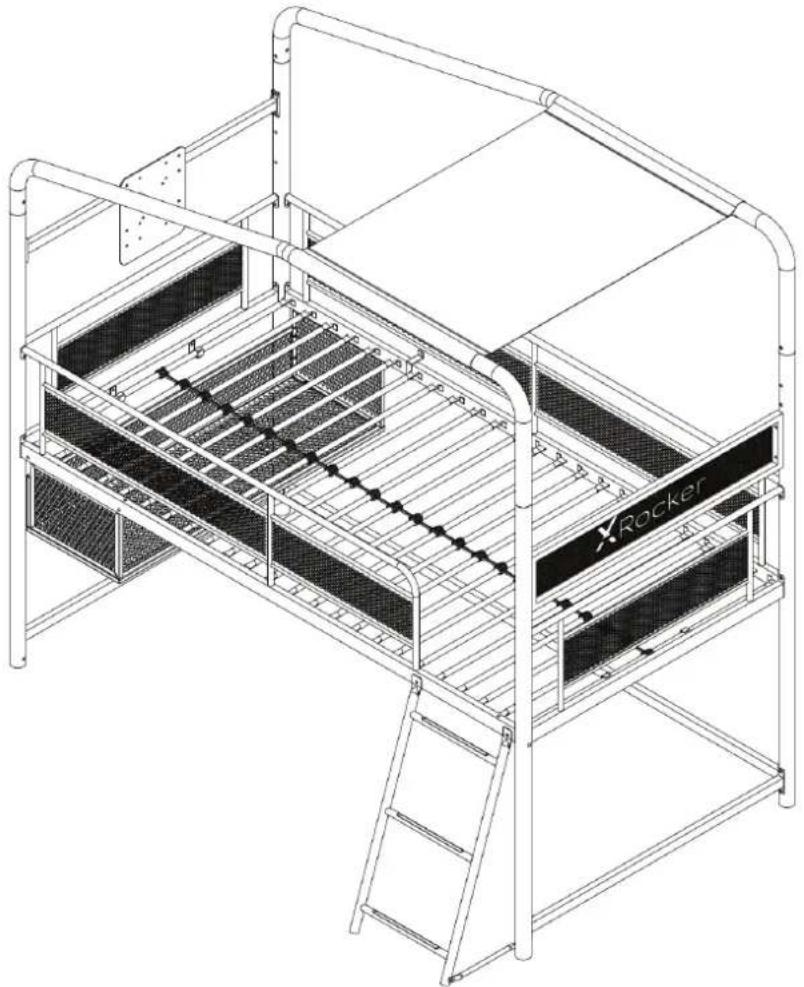 X Rocker Contra - CONTRA MID-SLEEPER GAMING BED WITH TV MOUNT - 1