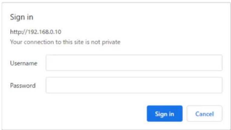Sign in http://192.168.0.10 Your connection to this site is not private Username Password Sign in Cancel