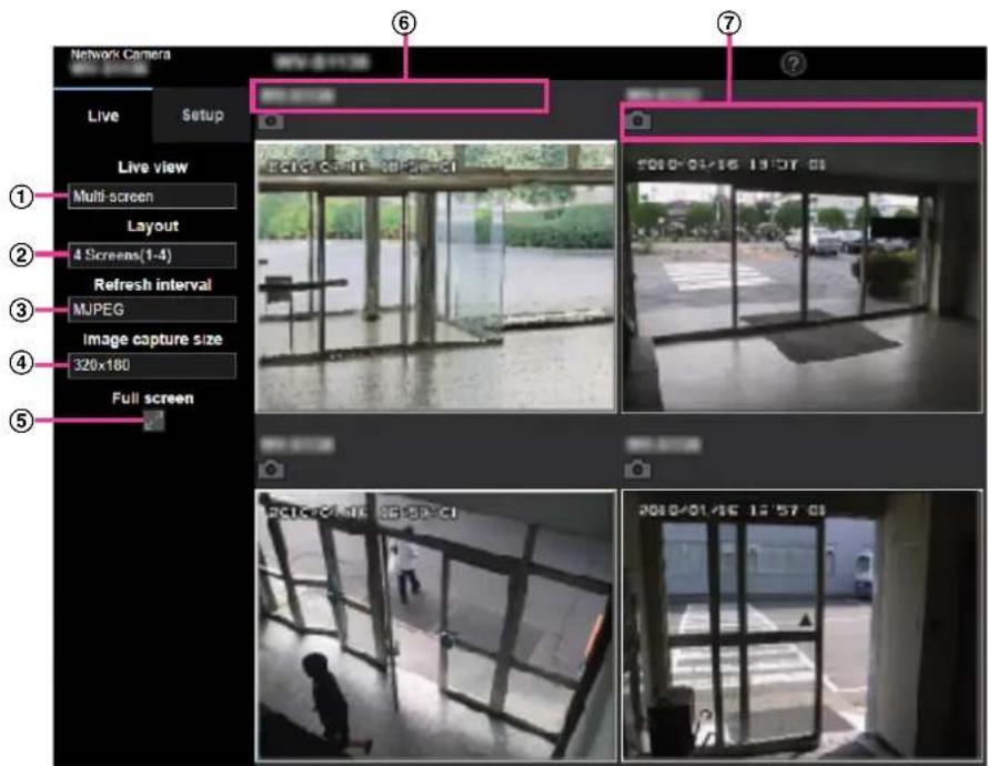 Network Camera Live Setup Live view Multi-screen Layout 4 Screens(1-4) Refresh interval MJPEG Image capture size 320x180 Full screen 6 7 PCIC/CAM/SC 56:52:CI PCIC/CAM/SC 56:52:CI PCIC/CAM/SC 56:52:CI PCIC/CAM/SC 56:52:CI PCIC/CAM/SC 56:52:CI PCIC/CAM/SC 56:52:CI PCIC/CAM/SC 56:52:CI PCIC/CAM/SC 50:00:00 PCIC/CAM/SC 50:00:00 PCIC/CAM/SC 50:00:00 PCIC/CAM/SC 50:00:00 PCIC/CAM/SC 50:00:00 PCIC/CAM/SC 50:00:00 PCIC/CAM/SC 50:00:00 PCIC/DI/SC 12:57:01