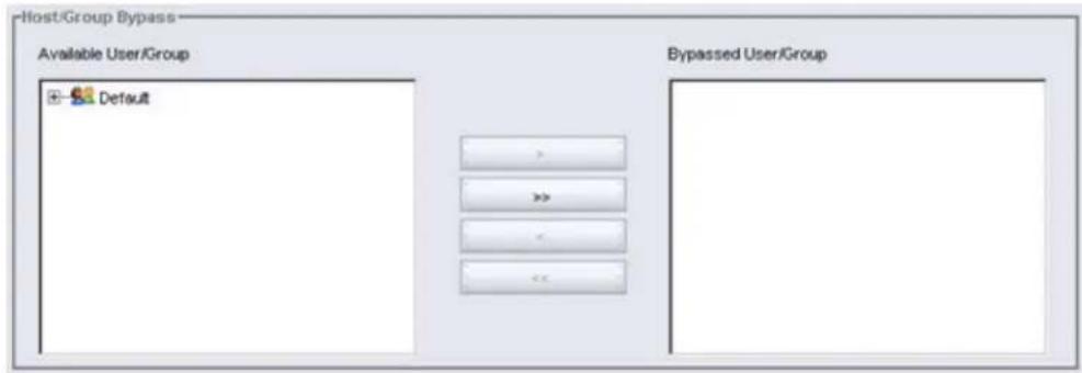 Host/Group Bypass Available User/Group Default Bypassed User/Group