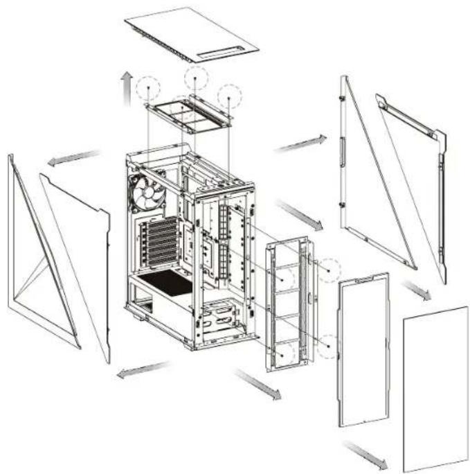 THERMALTAKE Divider 500 TG ARGB - Remove Components - 2