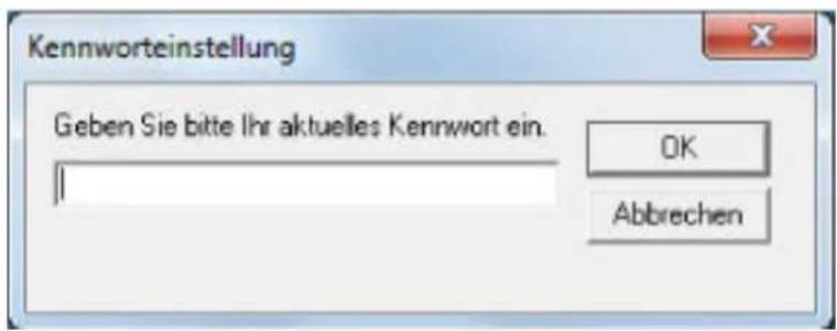 Kennworteinstellung Geben Sie bitte Ihr aktuelles Kennwort ein. OK Abbrechen