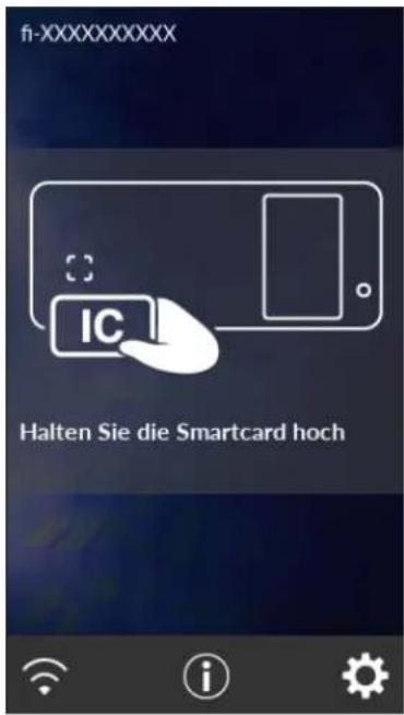 fi-XXXXXXXXXX IC Halten Sie die Smartcard hoch