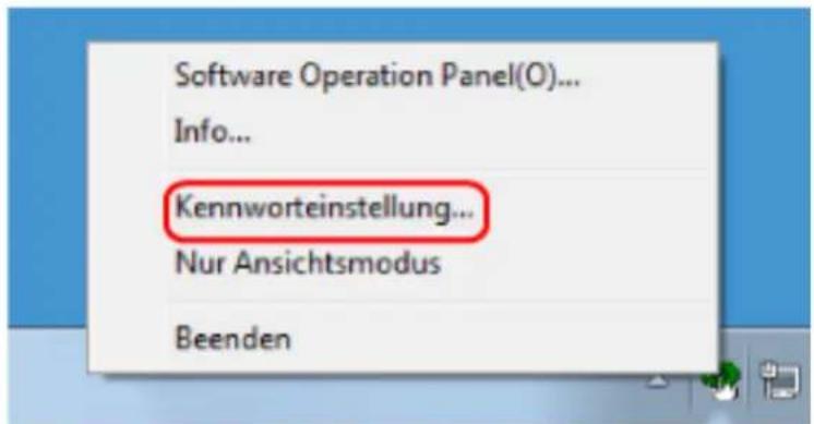 Software Operation Panel(O)... Info... Kennworteinstellung... Nur Ansichtsmodus Beenden