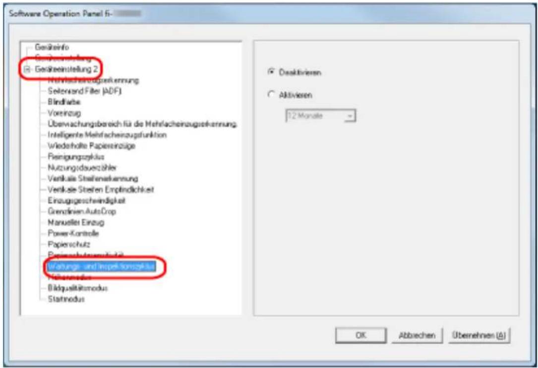 Software Operation Panel fi- Geräteinfo Gesamtstellung Geräteinstellung 2 Mehrflacheinzugsenkernung Seitenand Filter (ADF) Blindlabe Voreinzug Überwachungsbereich für die Mehrflacheinzugsenkernung Intelligente Mehrflacheinzugsfunktion Wiedeholte Papierenzuge Steinigungszyklus Nutzungsdauerzähler Verkäse Stafenskennung Verkäse Steilen Empfindlichkeit Einzugsgescheidigkeit Grenzinien AutoCrop Manueller Einzug Power-Kontrolle Papierschutz Regierungsverbindlich Status und Impedivierung Statusmodus Bildqualitätmodus Statmodus Deaktivieren Aktivieren 12 Monate OK Abbrachen Übernehmen (A)