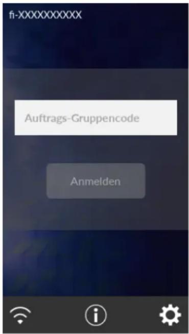 fi-XXXXXXXXXX Auftrags-Gruppencode Anmelden