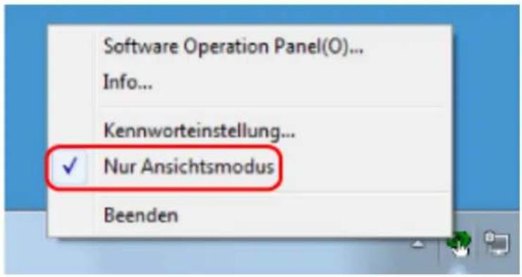 Software Operation Panel(O)... Info... Kennworteinstellung... ✓ Nur Ansichtsmodus Beenden