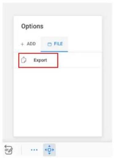 Options + ADD FILE Export