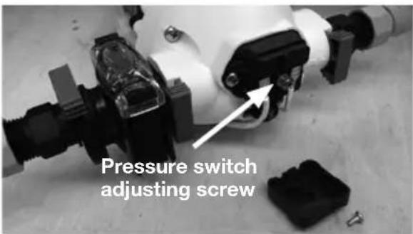 Pressure switch adjusting screw