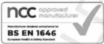 ncc approved manufacturer Manufacturer declares compliance to: BS EN 1646 European Health & Safety Standard
