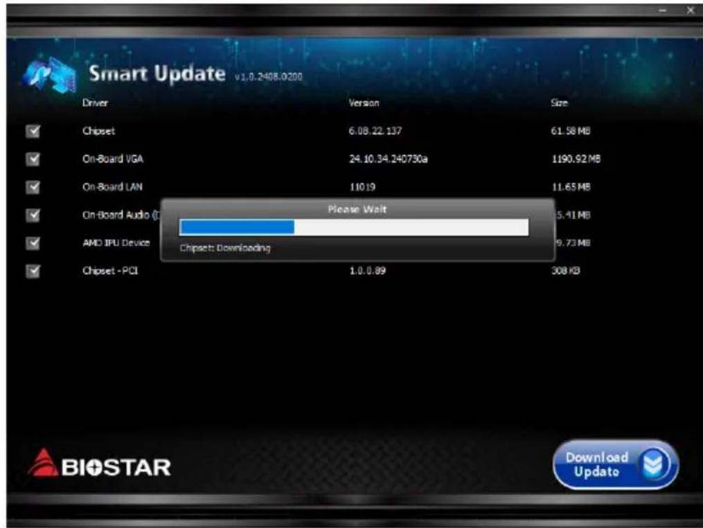 Smart Update v1.0.2408.0200 Driver Version Size Chipset 6.08.22.137 61.58 MB On-Board VGA 24.10.34.240730a 1190.92 MB On-Board LAN 110.19 11.65 MB On-Board Audio (I) Please Wait 5.41 MB AMD IPU Device Chipset: Downloading 9.73 MB Chipset - PCI 1.0.0.89 308 KB Download Update