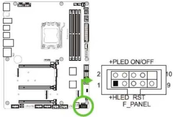BIOSTAR X870E VALKYRIE - F\_PANEL: 전면 패널 헤더 - 1