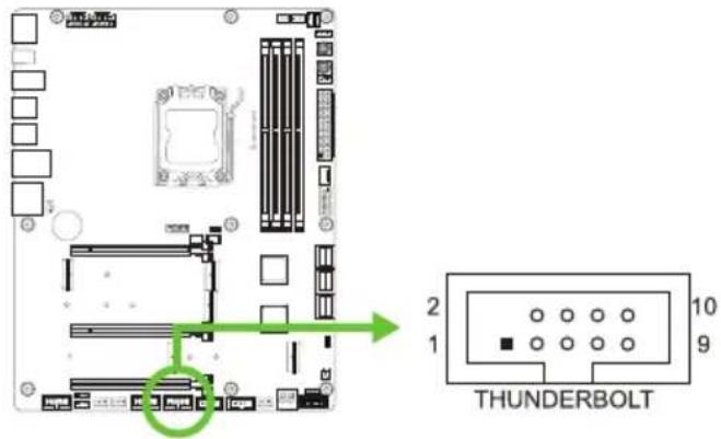BIOSTAR X870E VALKYRIE - THUNDERBOLT: штыревой соединитель Thunderbolt - 1