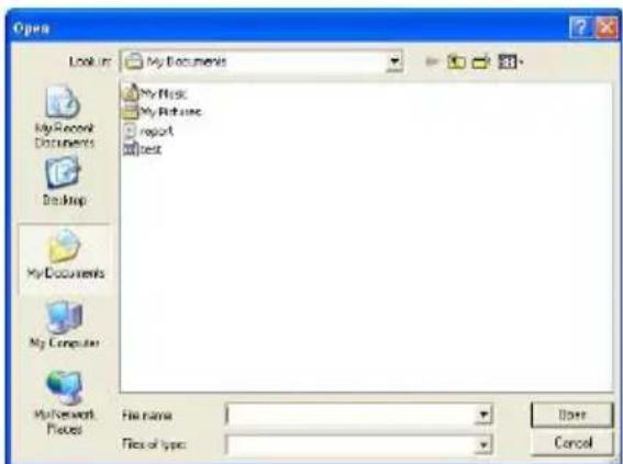 Open Look in: My Documents My Music My Books report test My Record Documents Desktop My Documents My Computer My Network Files File name: Files of type: Enter Cancel