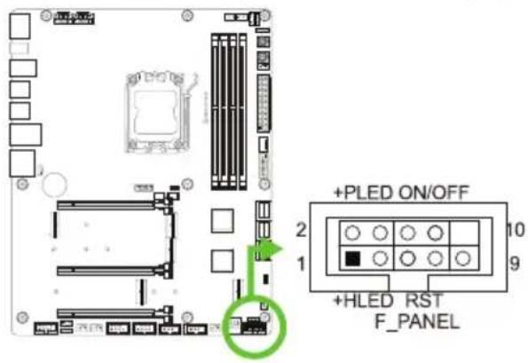 BIOSTAR X870E VALKYRIE - F\_PANEL: штыревой соединитель передней панели - 1