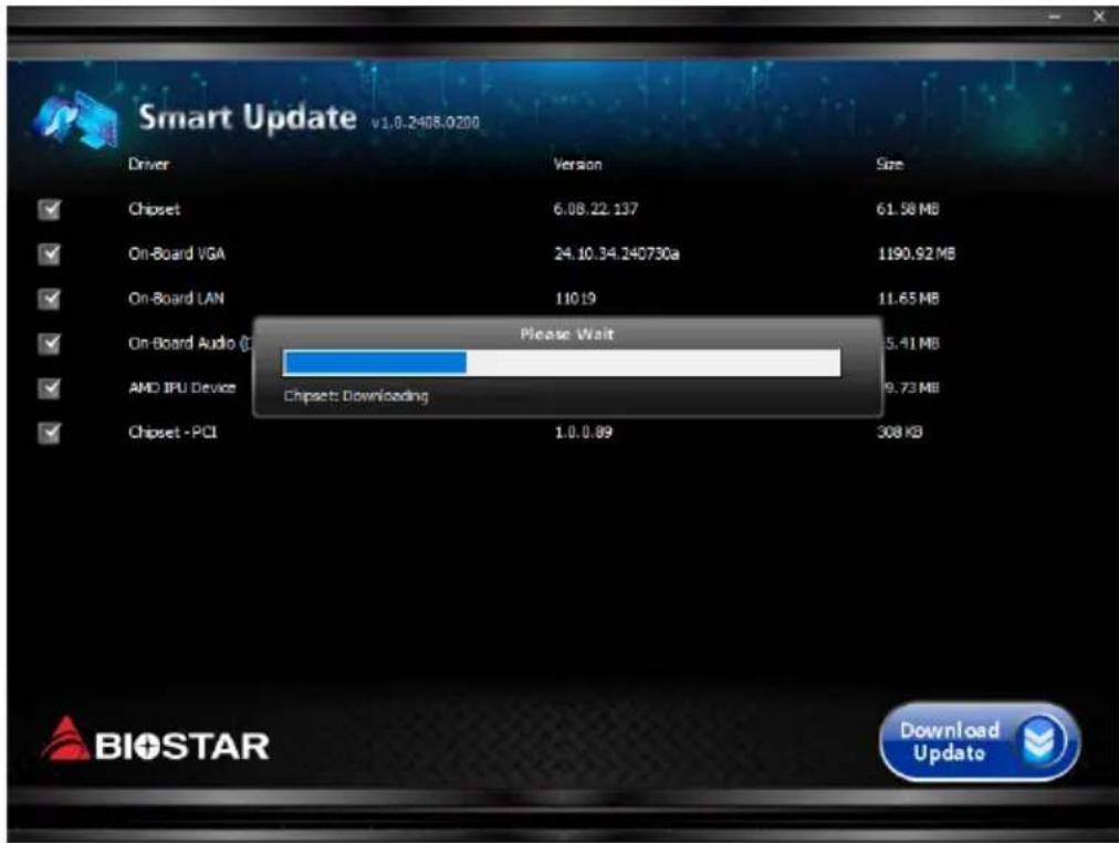 Smart Update v1.0.2408.0200 Driver Version Size Chipset 6.08.22.137 61.58 MB On-Board VGA 24.10.34.240730a 1190.92 MB On-Board LAN 11019 11.65 MB On-Board Audio (C) Please Wait 5.41 MB AMD IPU Device Chipset: Downloading 9.73 MB Chipset - PCI 1.0.0.89 308 KB Download Update