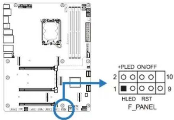 BIOSTAR Z890 VALKYRIE - F PANEL: 前置面板接頭 - 1