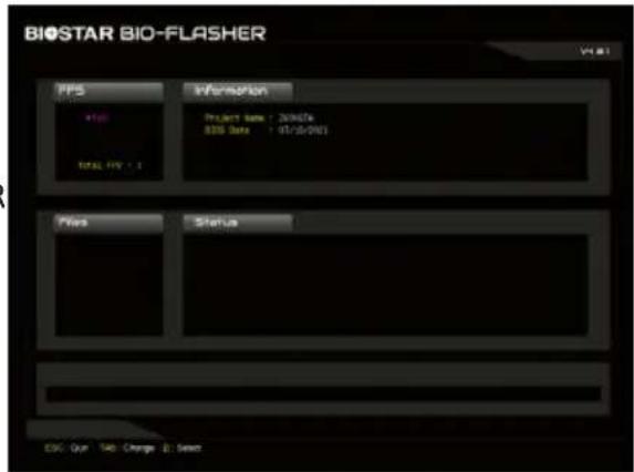 BIOSTAR BIO-FLASHER V1.01 PPS Information Project name: 200626 835 Data: 01/07/04 Total PP: 1 Files Status ESC - Our S40 - Orange B: Select